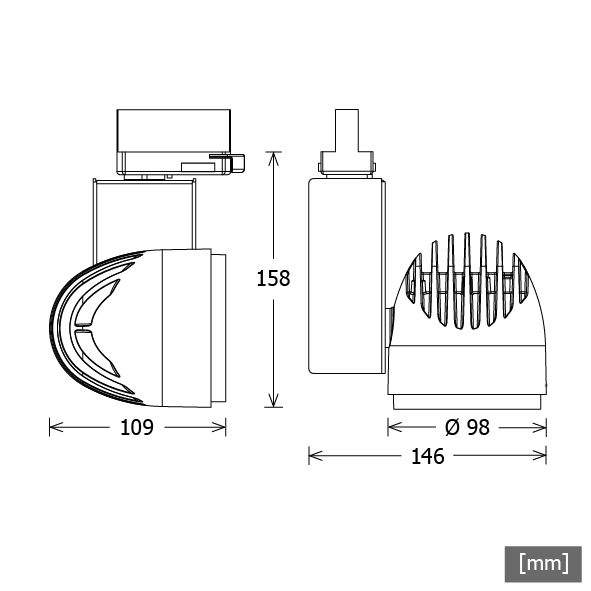 LTS Licht Leuchten LED Stromschienenstrahler 4000K Si 35Gr BIXX T 103