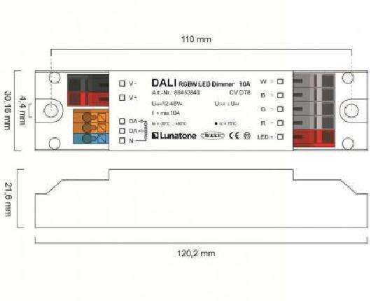 Lunatone Lichtmanagement LED Dimmer DALI RGBW CV 10A