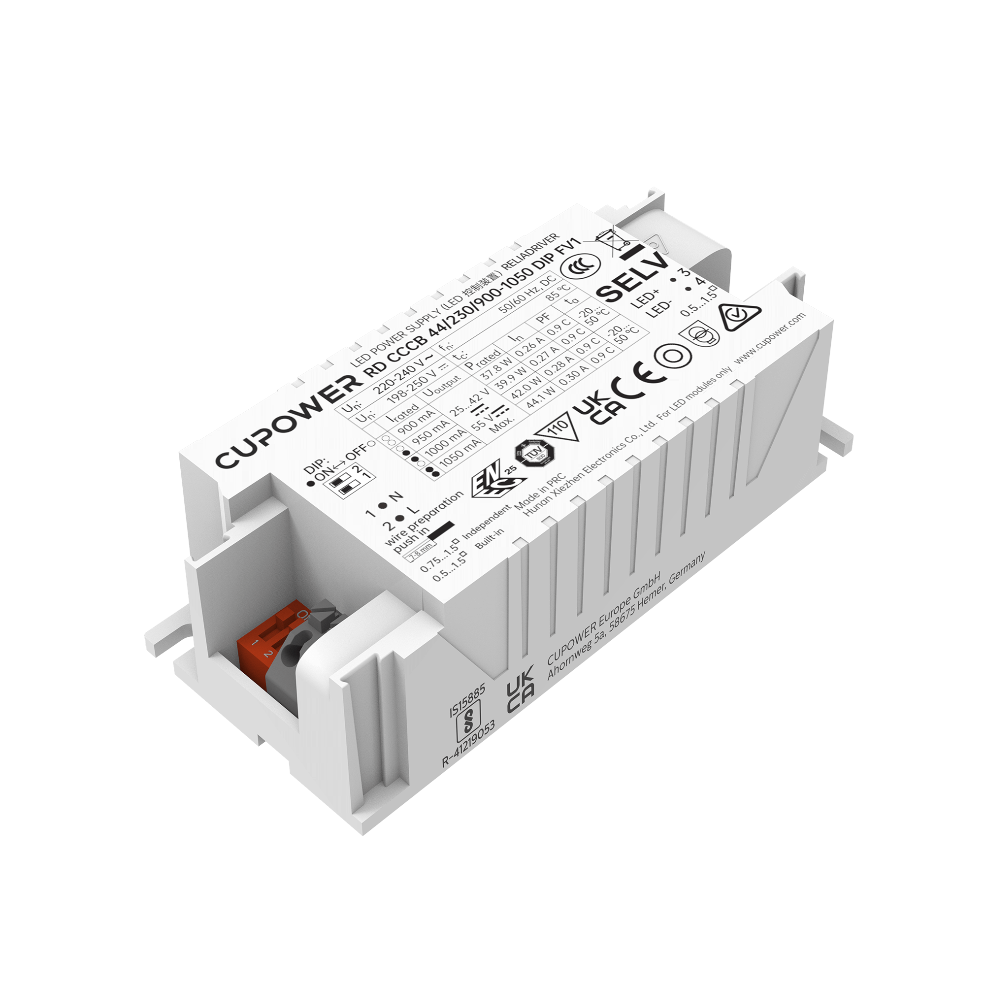 Cupower LED-Treiber RD CCCB 44/230/900-1050 DIP FV1 - 160136