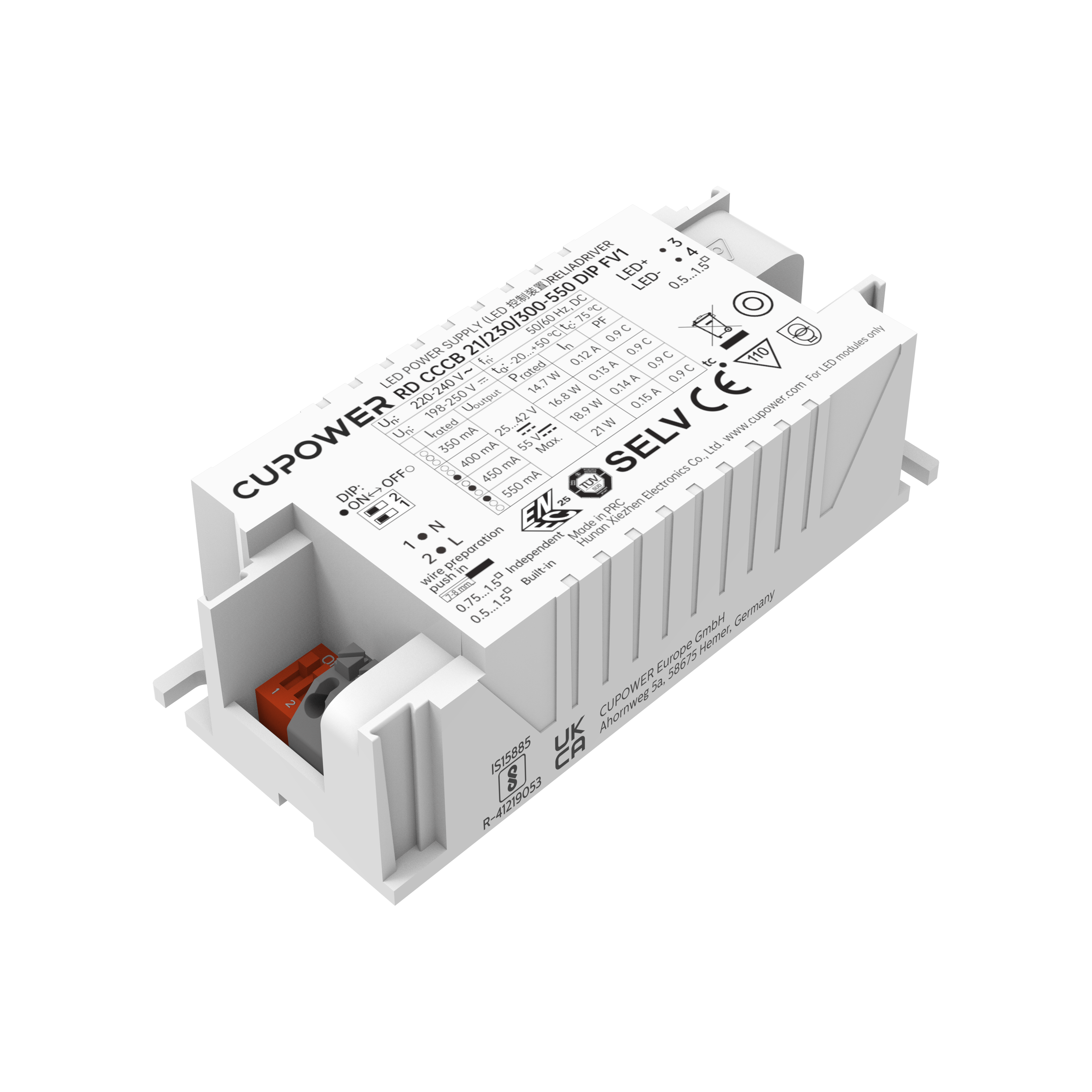 Cupower LED-Treiber RD CCCB 21/230/350-500 DIP FV1 - 160075