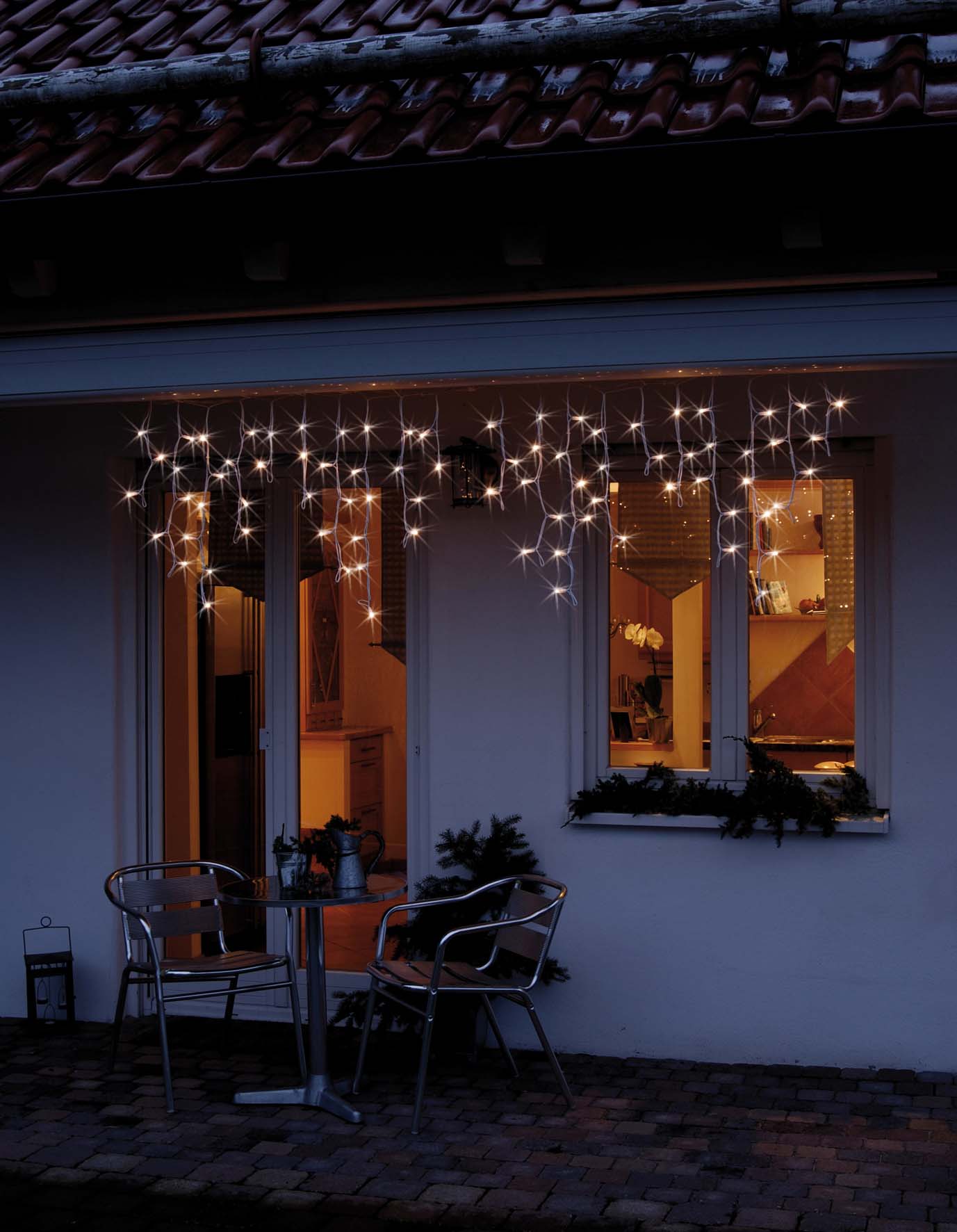 Hellum LED-Eislichtvorh. 2,1x0,5m verlängerbar weiß 555400