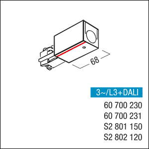 Zumtobel Group Anfangseinspeisung 3ph sw Schutzleiter links S2 802120 - S2802120