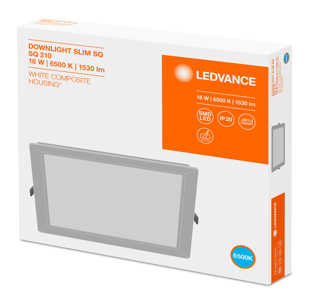 Ledvance LED-Downlight DOWNLIGHT SLIM SQUARE 210 18 W 6500 K WT - 4058075079373