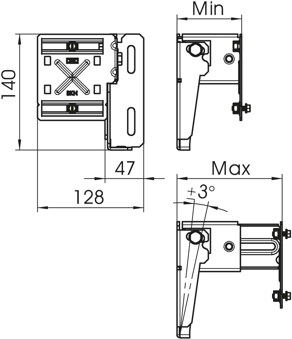 OBO Bettermann Vertr Befestigungskonsole Tiefe 120-205 BKN120 205 - 6288005 günstig online kaufen