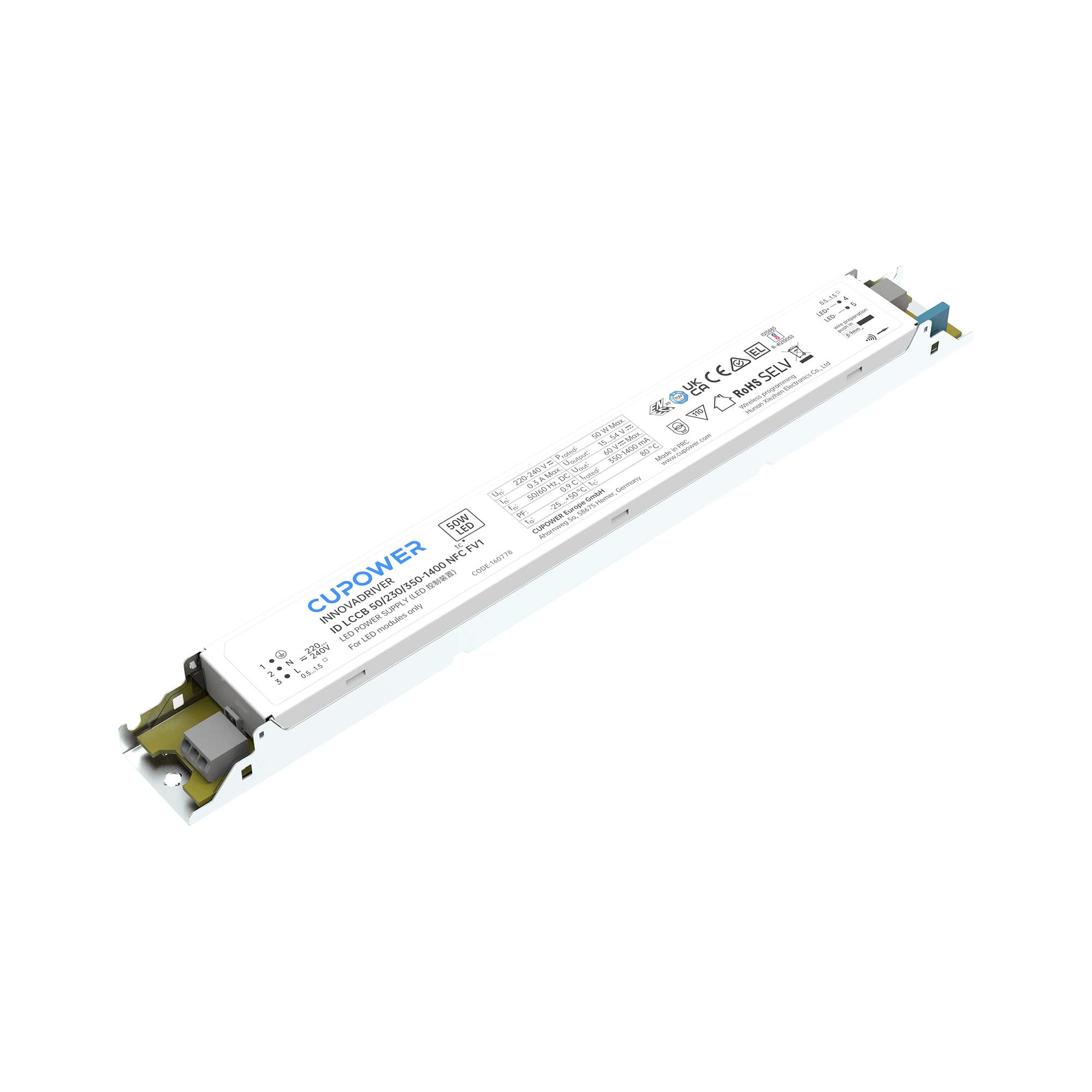 Cupower LED-Treiber ID LCCB 50/230/350-1400 NFC FV1 - 160778