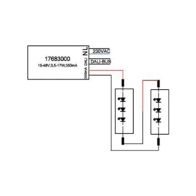 Brumberg LED converter 350mA 3.5-17W DALI dimmable Plug&Play - 17683000