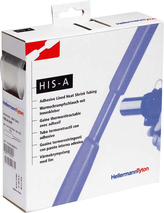 HellermannTyton Schrumpfschlauch mit Innenkl.,4m HISA-18/6-POX-CL - 308-11803