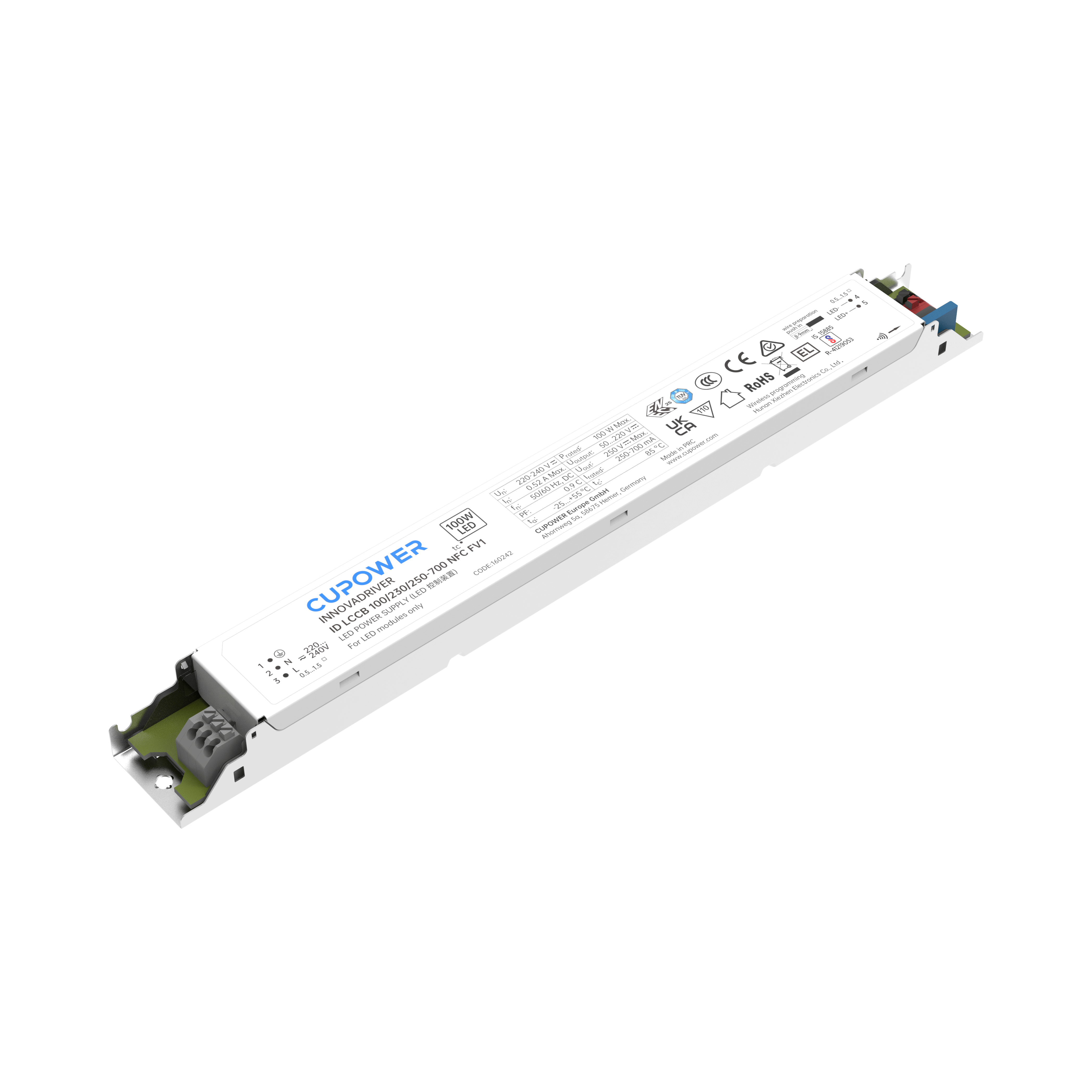 Cupower LED-Treiber ID LCCB 100/230/250-700 NFC FV1 - 160242