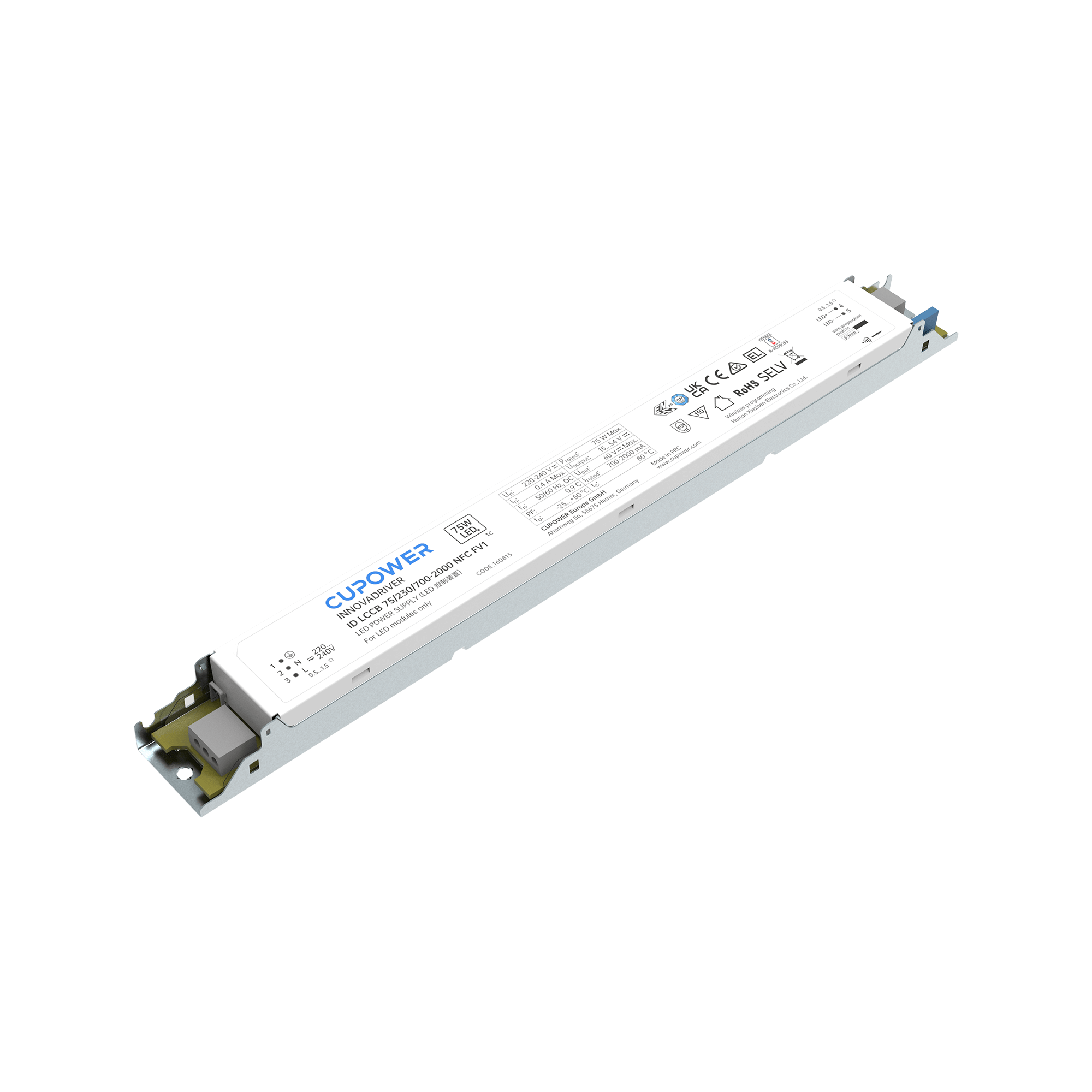 Cupower LED-Treiber ID LCCB 75/230/700-2000 NFC FV1 - 160815