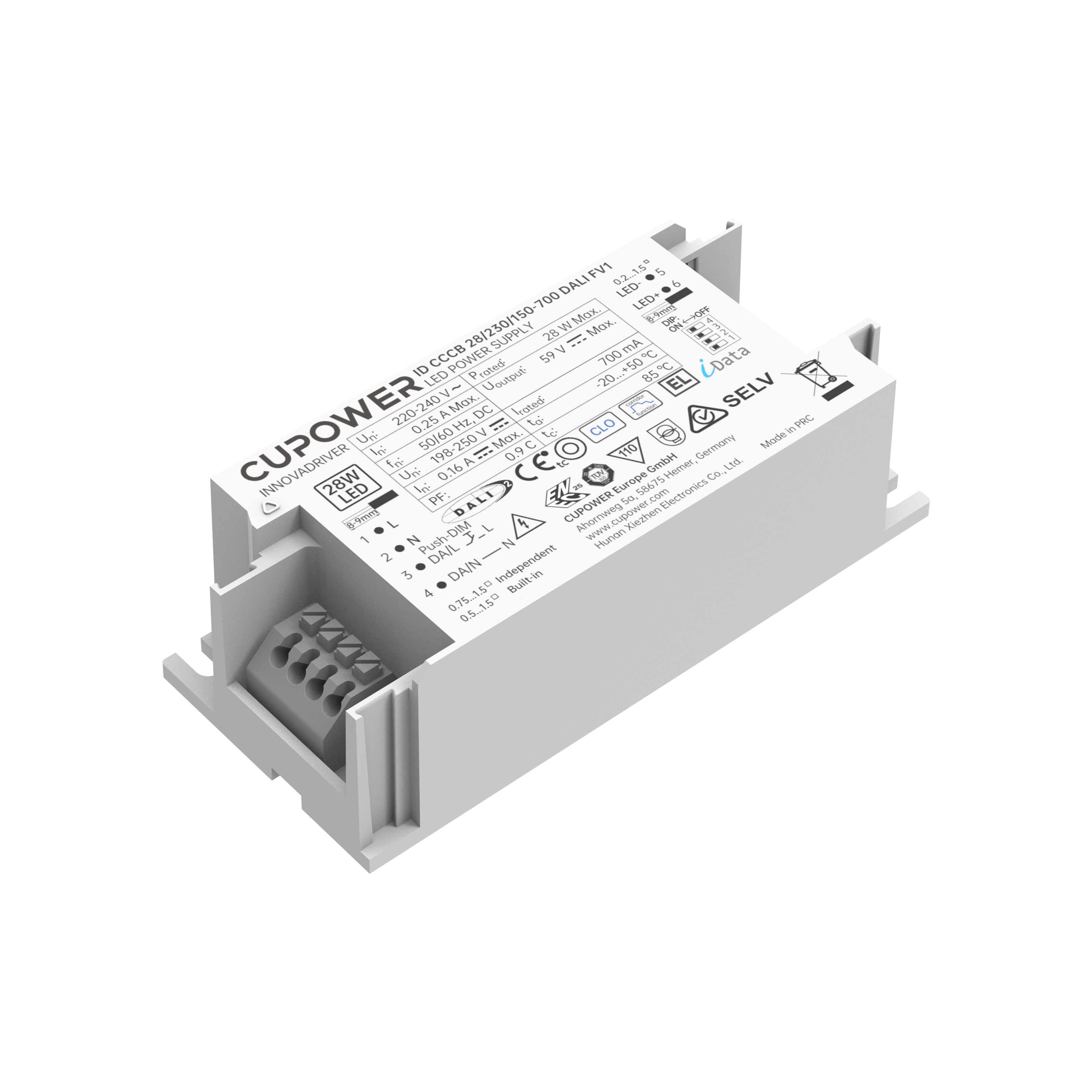 Cupower LED-Treiber dimmbar ID CCCB 28/230/150- 700 DALI FV1 - 161287