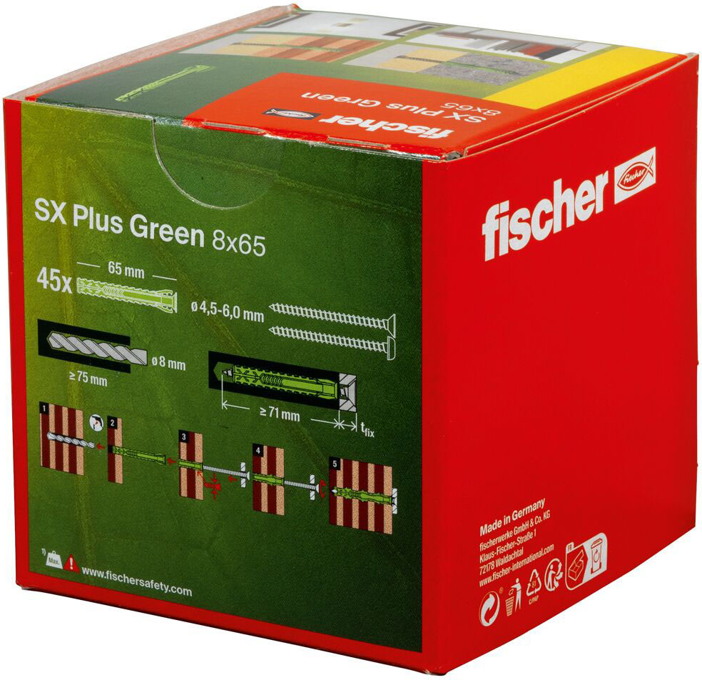 Fischer Deutschl. Dübel SX Plus Green 8x65 - 567810