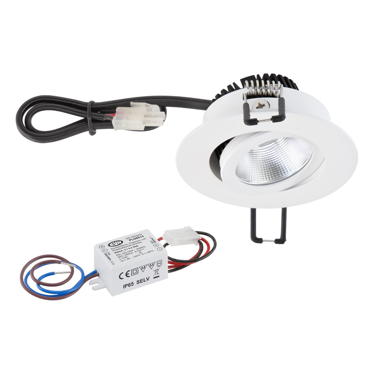 EVN Lichttechnik P-LED Deckeneinbauleuchte ws 230V 3000K 300lm PC20N30102