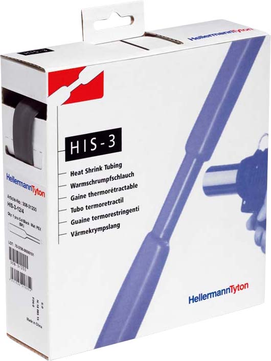 HellermannTyton Schrumpfschlauch sw 3=1 L=10m HIS-3-3/1-POX-BK - 308-30300