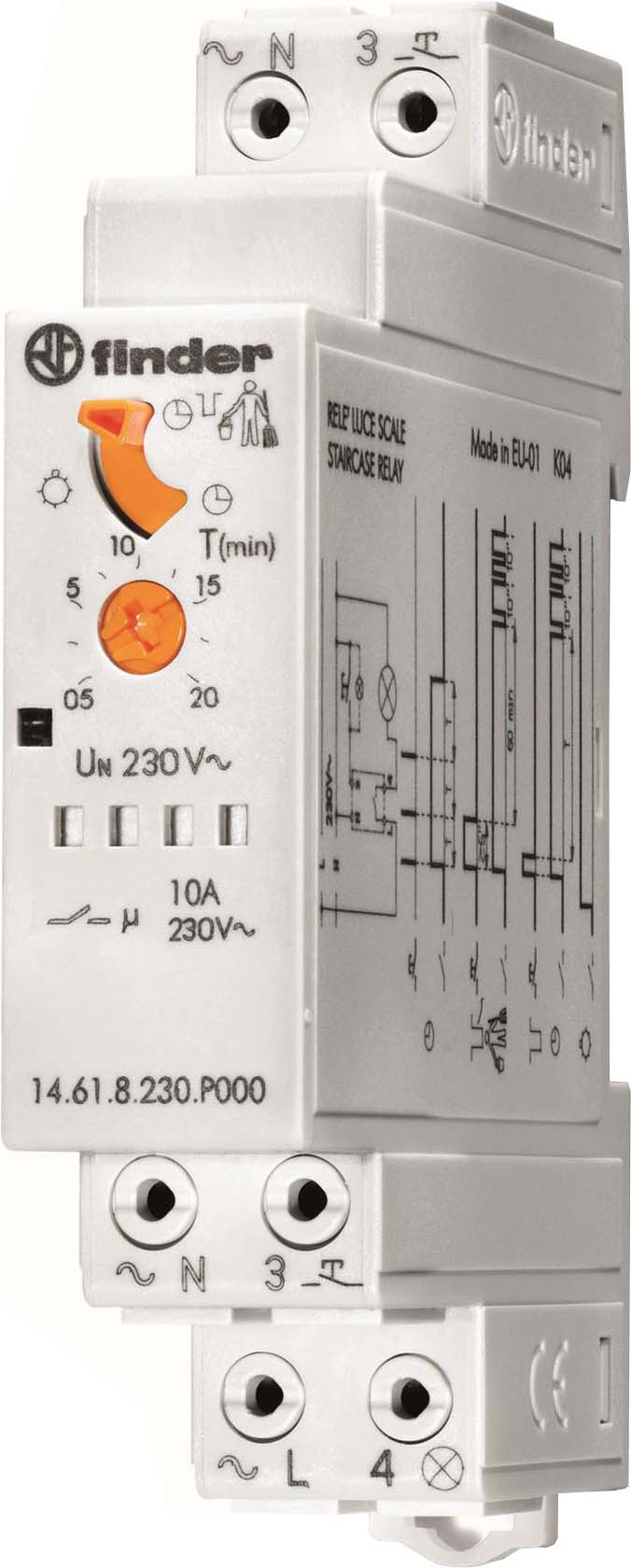 Finder Treppenhauslichtautomat mit Push-In-Klemmen 14.61.8.230.P000 - 14618 günstig online kaufen