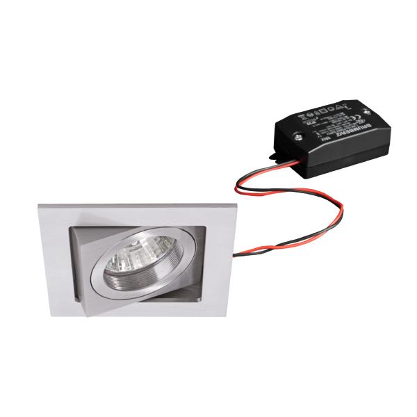 Brumberg LED-Einbaustrahlerset, schaltbar, alu matt, quadratisch - 38323253 günstig online kaufen