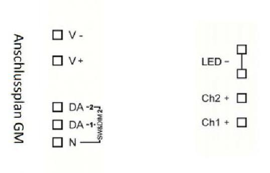 Lunatone Light Management LED-Dimmer DALI 2Ch CC 500 mA gem- ceiling mouting - 89453845-500GMDE