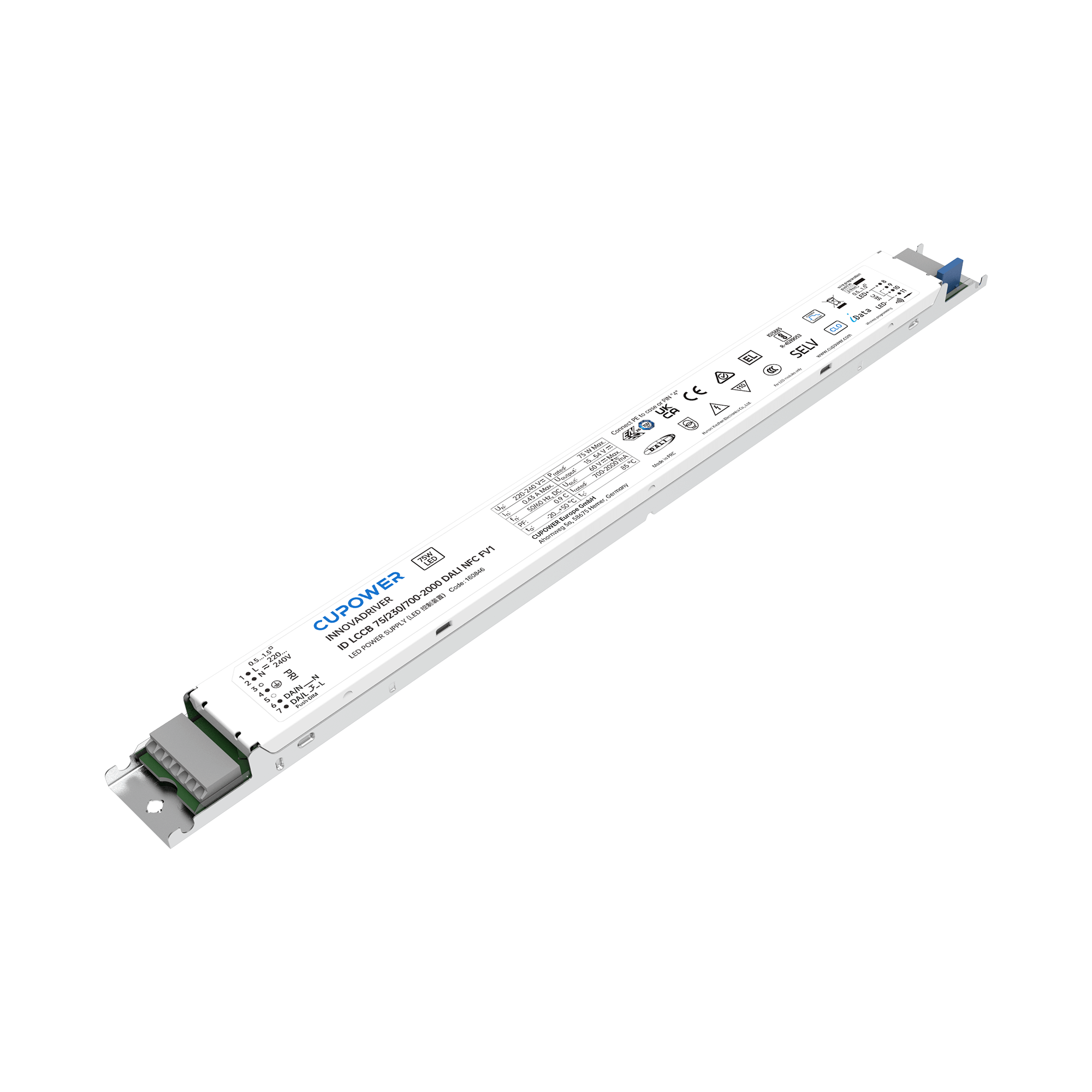 Cupower LED-Treiber dimmbar ID LCCB 75/230/700-2000 DALI NFC FV1 - 160846