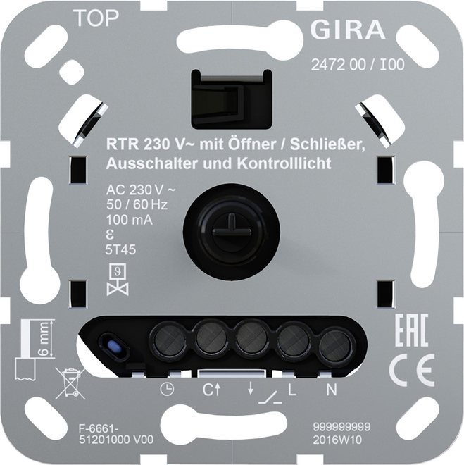 Gira Raumtemperaturregler 230V Öff./Schließ. 247200