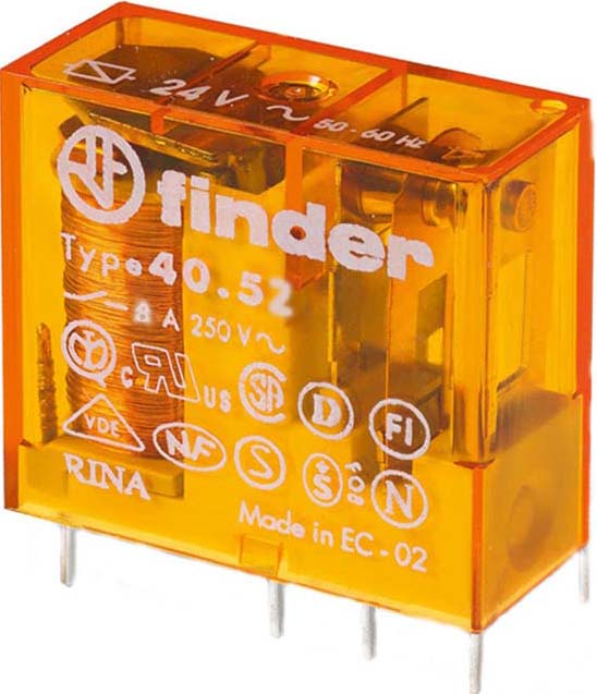 Finder Steck/Printrel.12VAC 2W 8A Raster 5mm 40.52.8.012.0000 - 405280000000