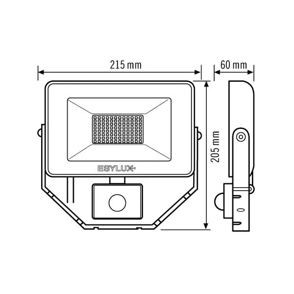 ESYLUX LED-Strahler mit BWM 3000K schwarz BASICAFLTR3000830MDB - EL10810855 günstig online kaufen