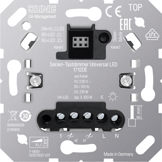 Jung Serien-Tastdimmer Universal LED 1712DE