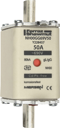 Mersen NH-Sicherungseinsatz SF Gr.00 gG 50A/690V KM NH00GG69V50 - Y228457