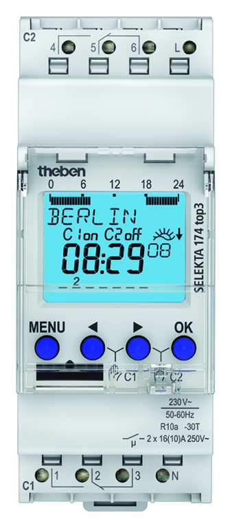 Theben Digitale Zeitschaltuhr 2 Kanäle SELEKTA 174 top3 - 1740130