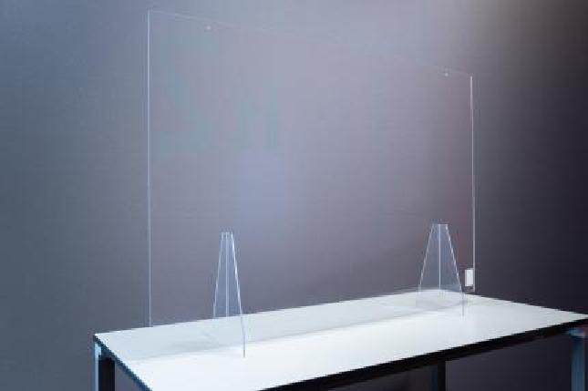 Trilux Hygienic protective wall from modified acrylic glass, 1000 x 800 mm - 10229414